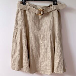 Willi Smith Linen Skirt with Bamboo Belt